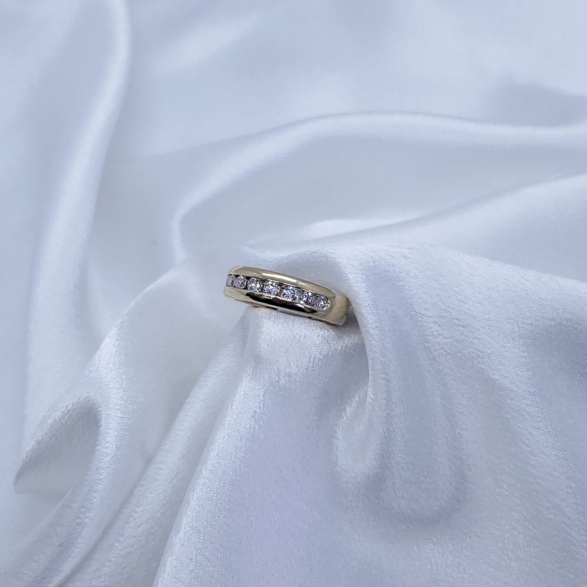 18K Yellow Gold Channel Set Diamond Band