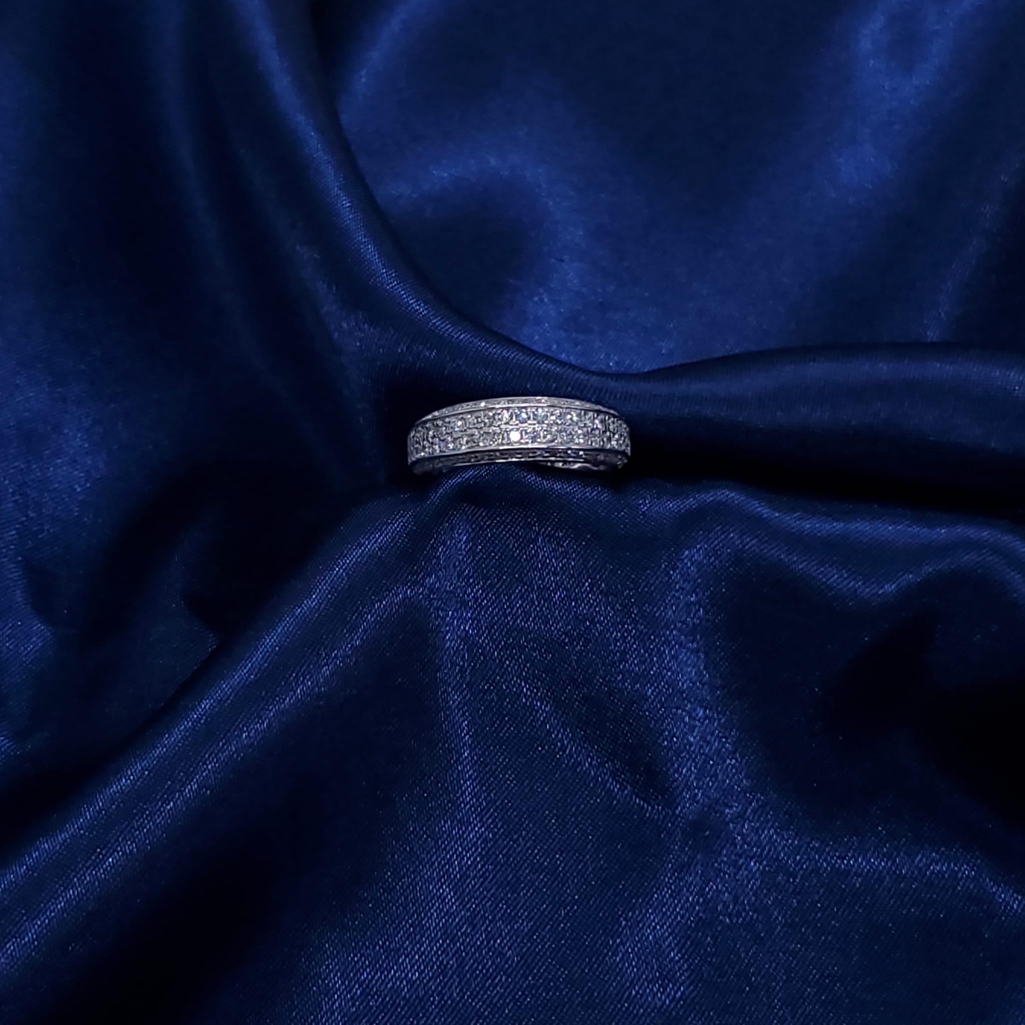 14K White Gold Pavé Diamond Band