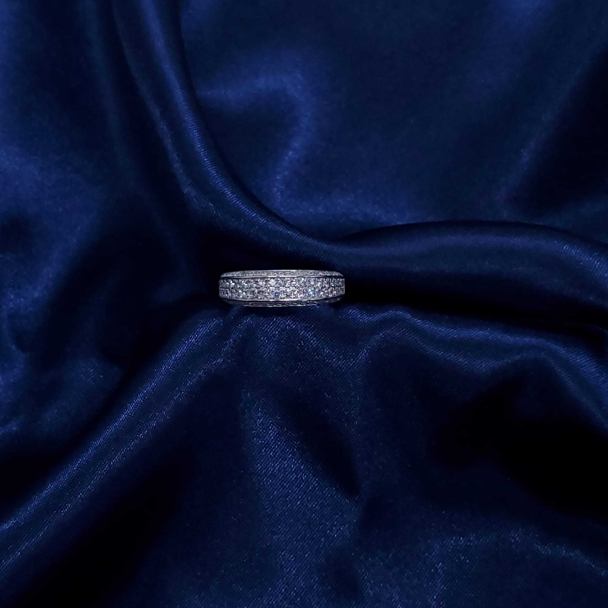 14K White Gold Pavé Diamond Band