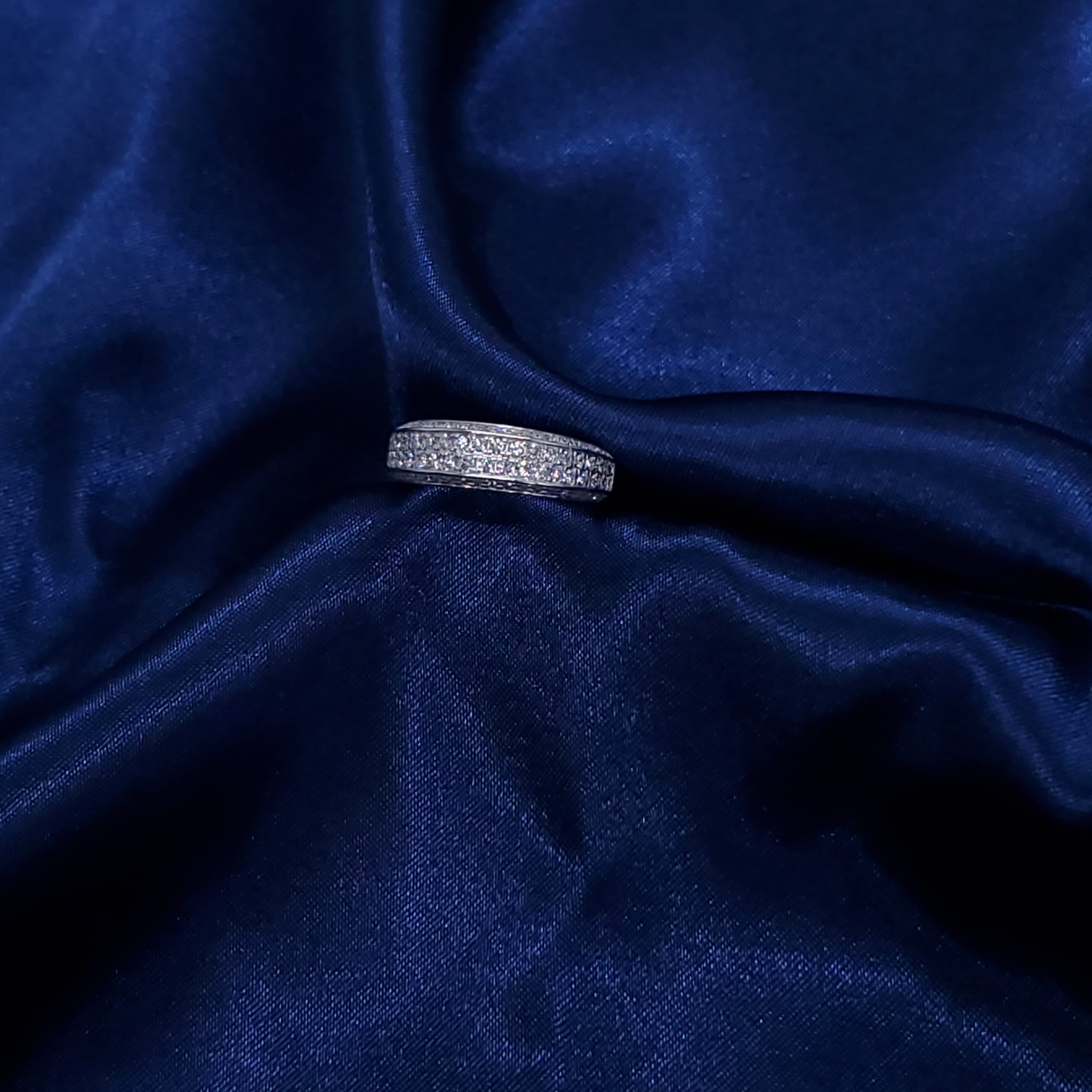 14K White Gold Pavé Diamond Band
