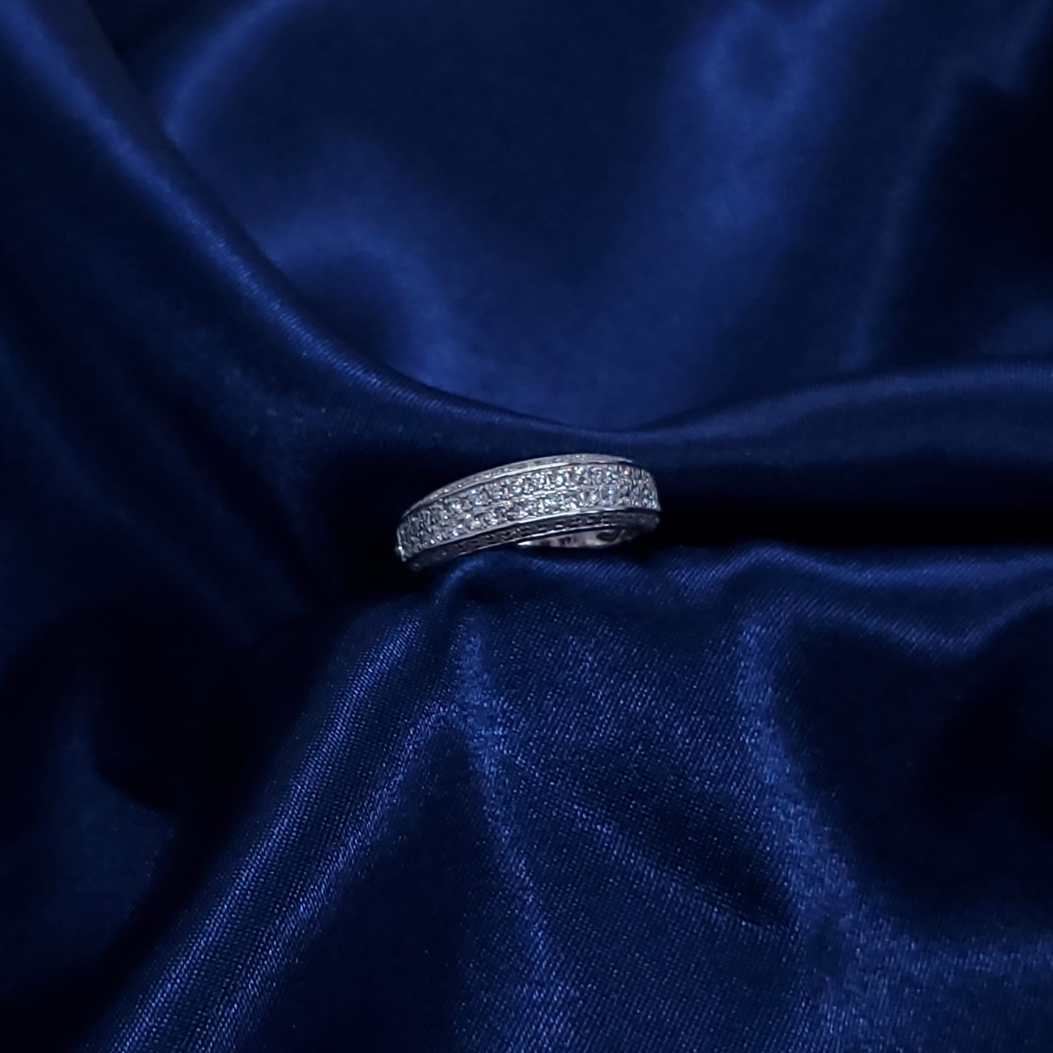 14K White Gold Pavé Diamond Band