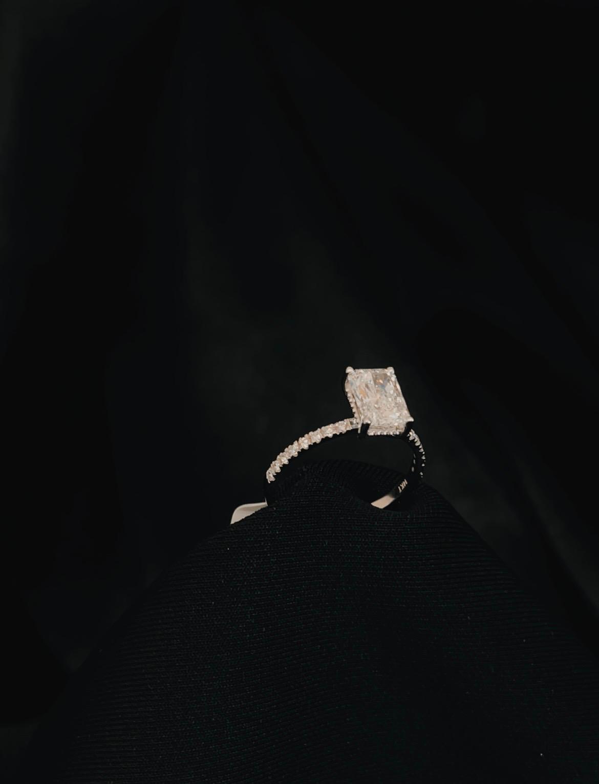 14k White Gold Radiant Cut Lab Grown Diamond Engagement Ring