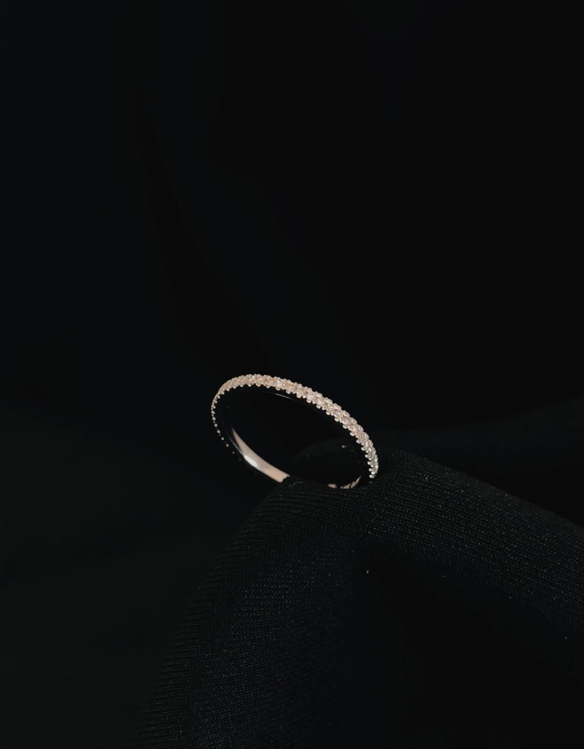 14k White Gold Natural Diamond eternity band