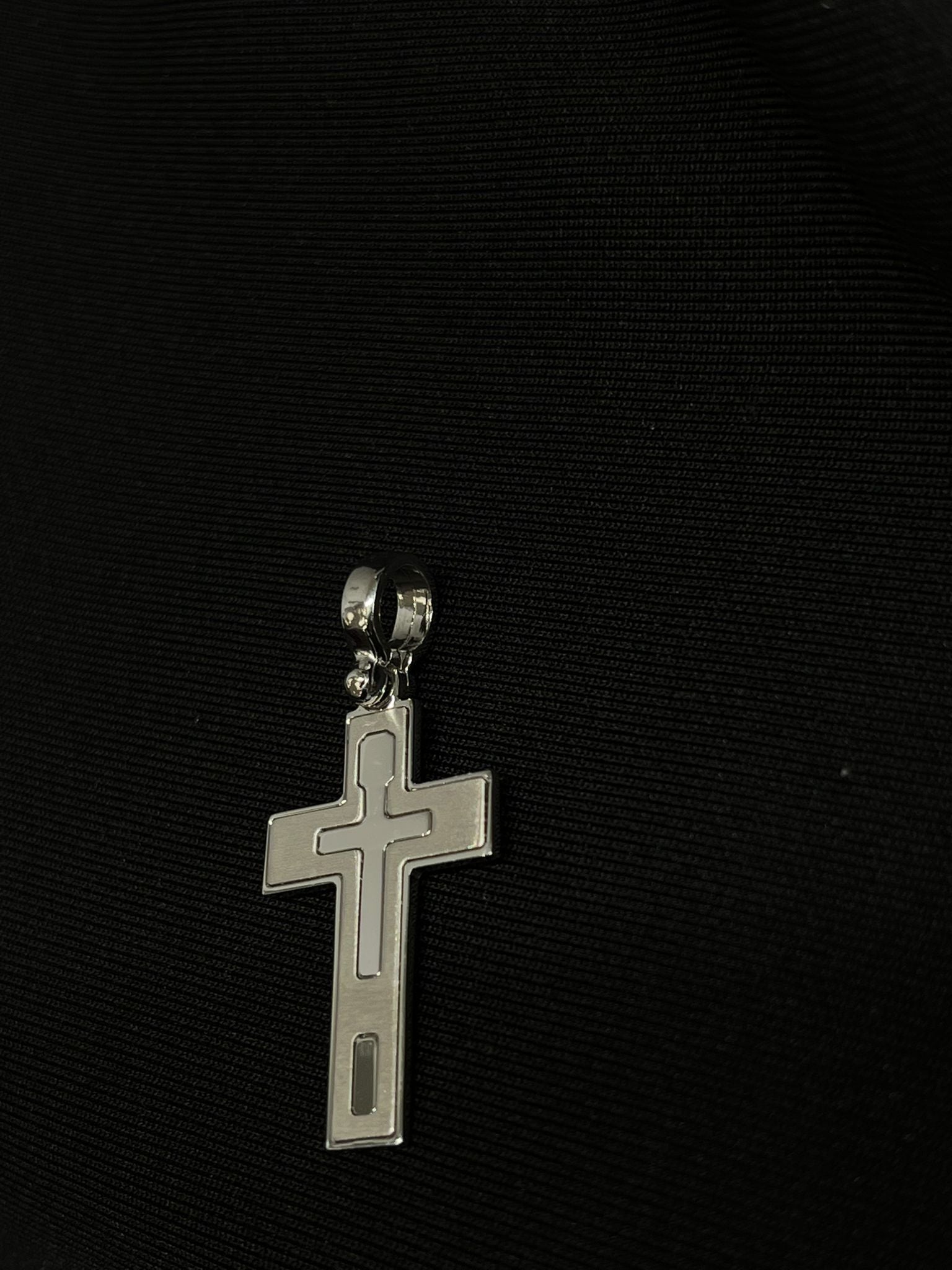 14k White Gold Cross