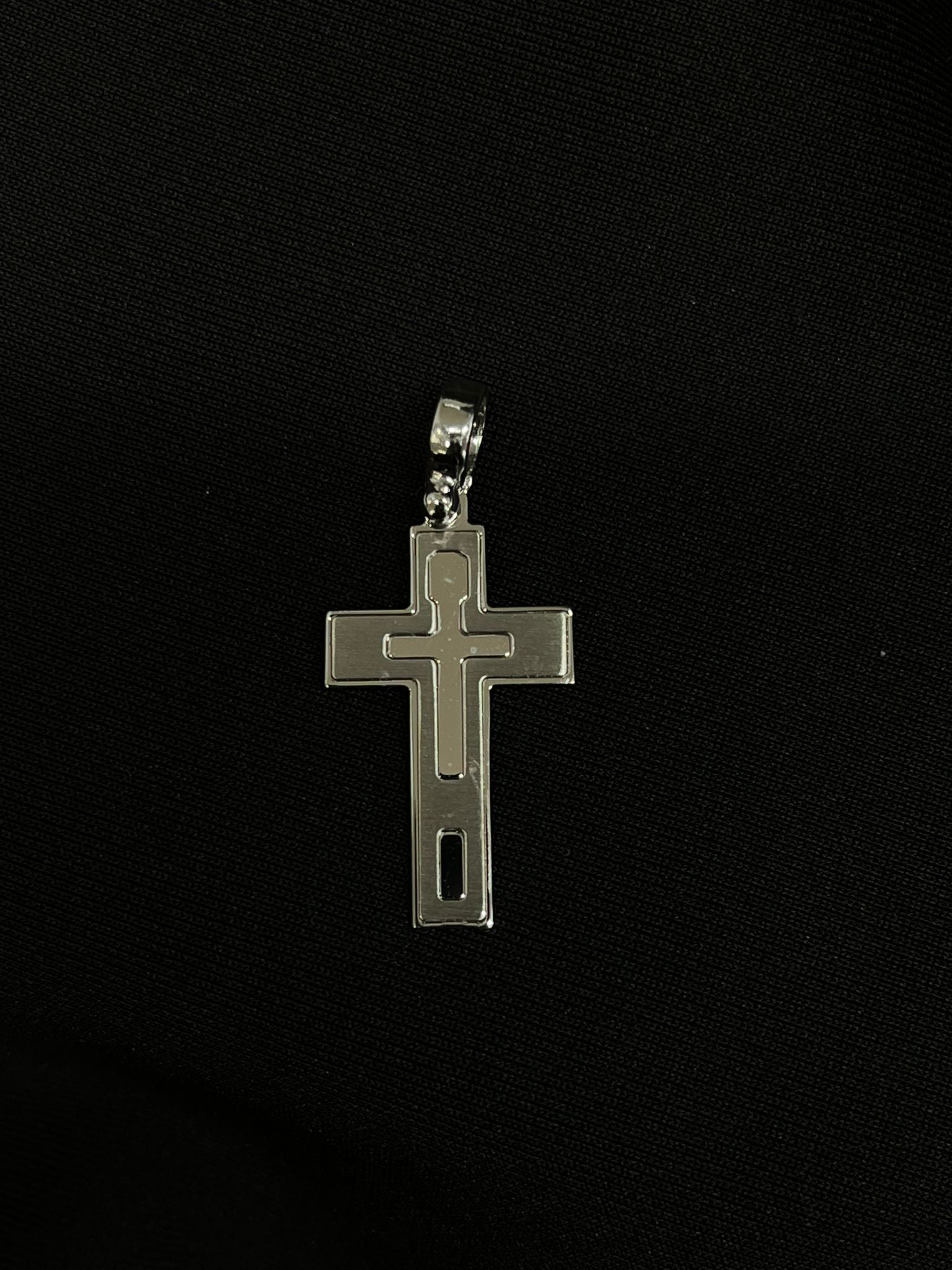 14k White Gold Cross