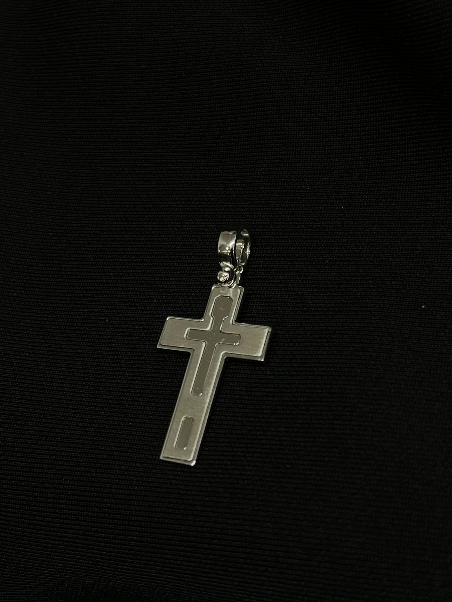 14k White Gold Cross