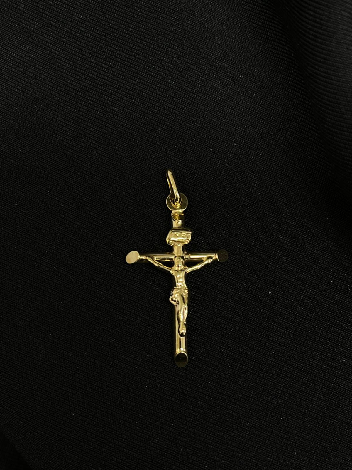 18k Yellow Gold Medium Hollow Crucifix