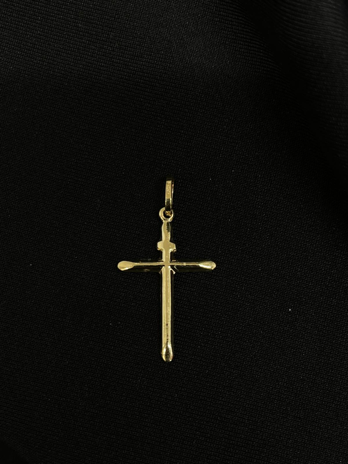 18k Yellow Gold Hollow Cross
