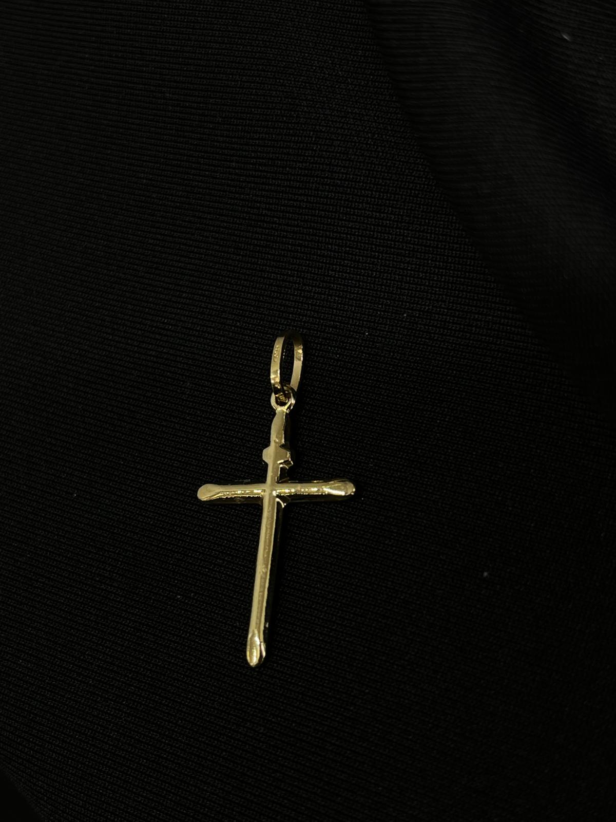 18k Yellow Gold Hollow Cross