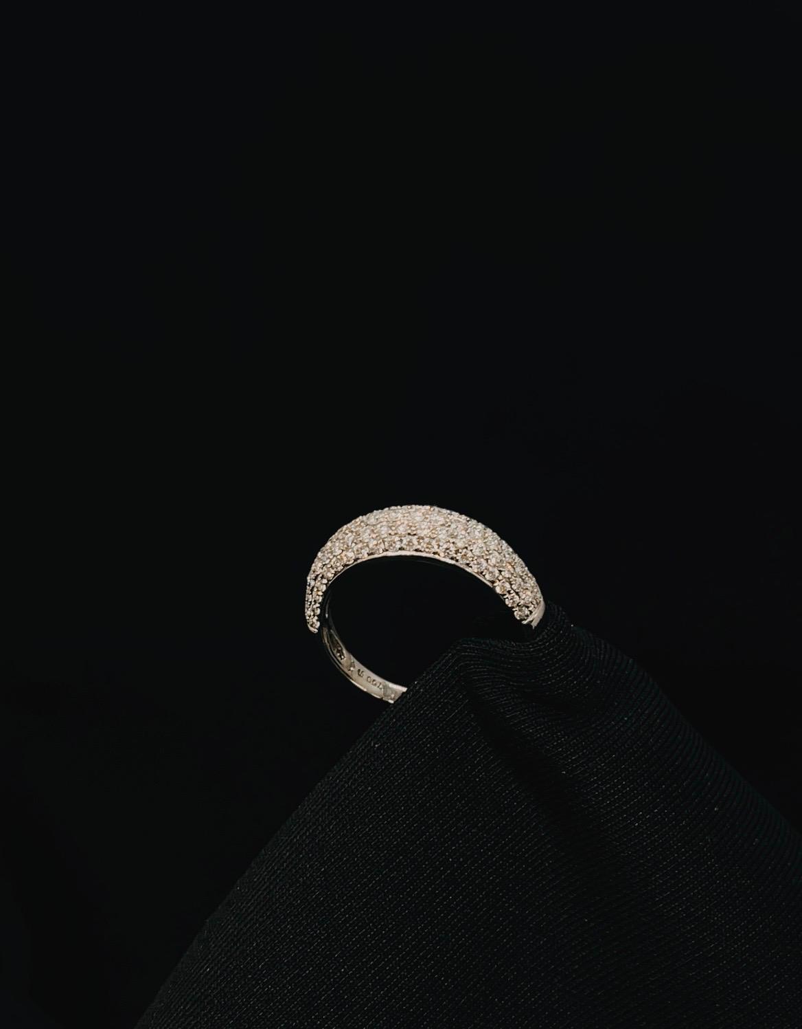14k White Gold pave Diamond Band