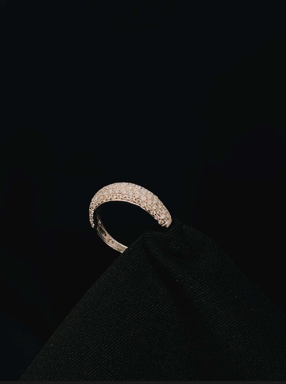 14k White Gold pave Diamond Band