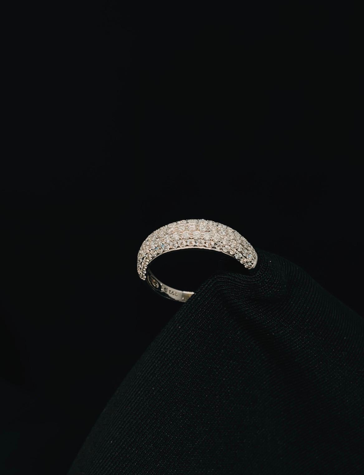 14k White Gold pave Diamond Band