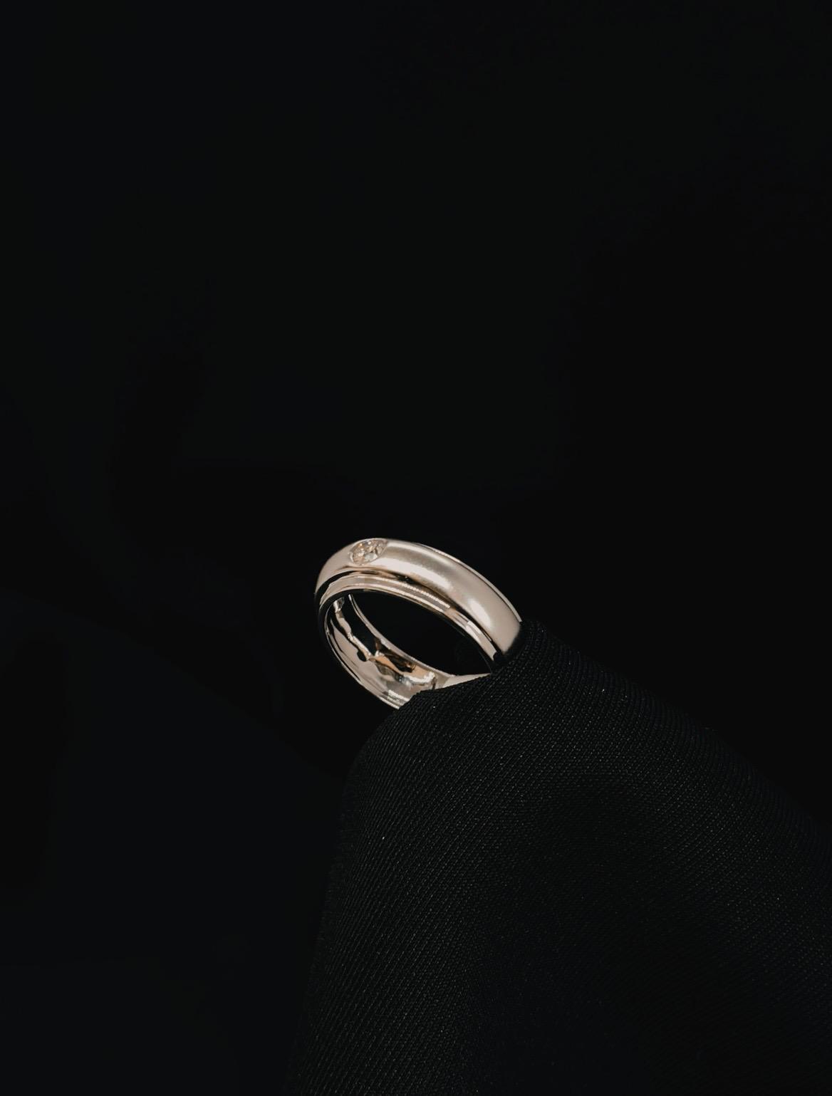 18k White Gold Natural Diamond Men Ring