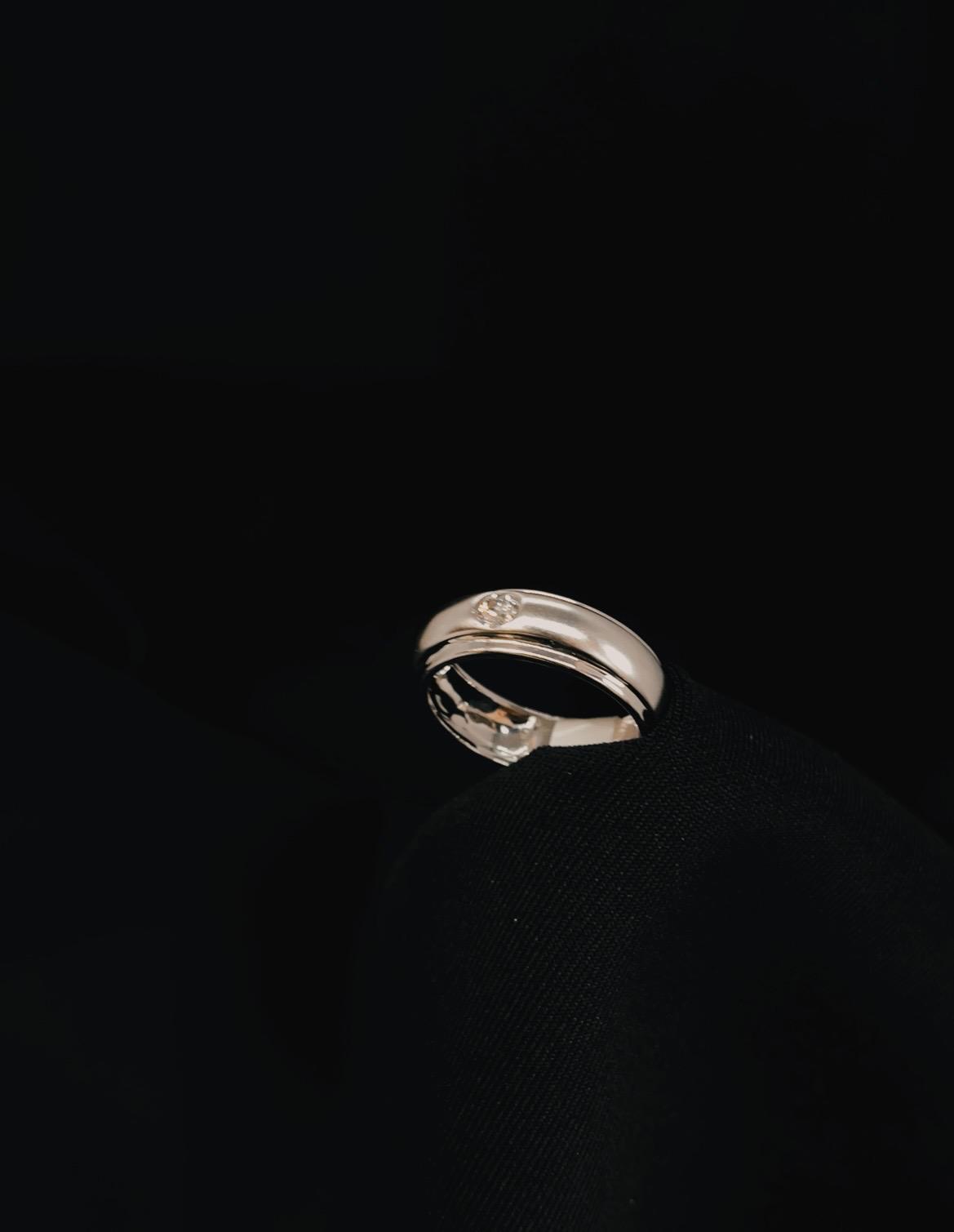 18k White Gold Natural Diamond Men Ring