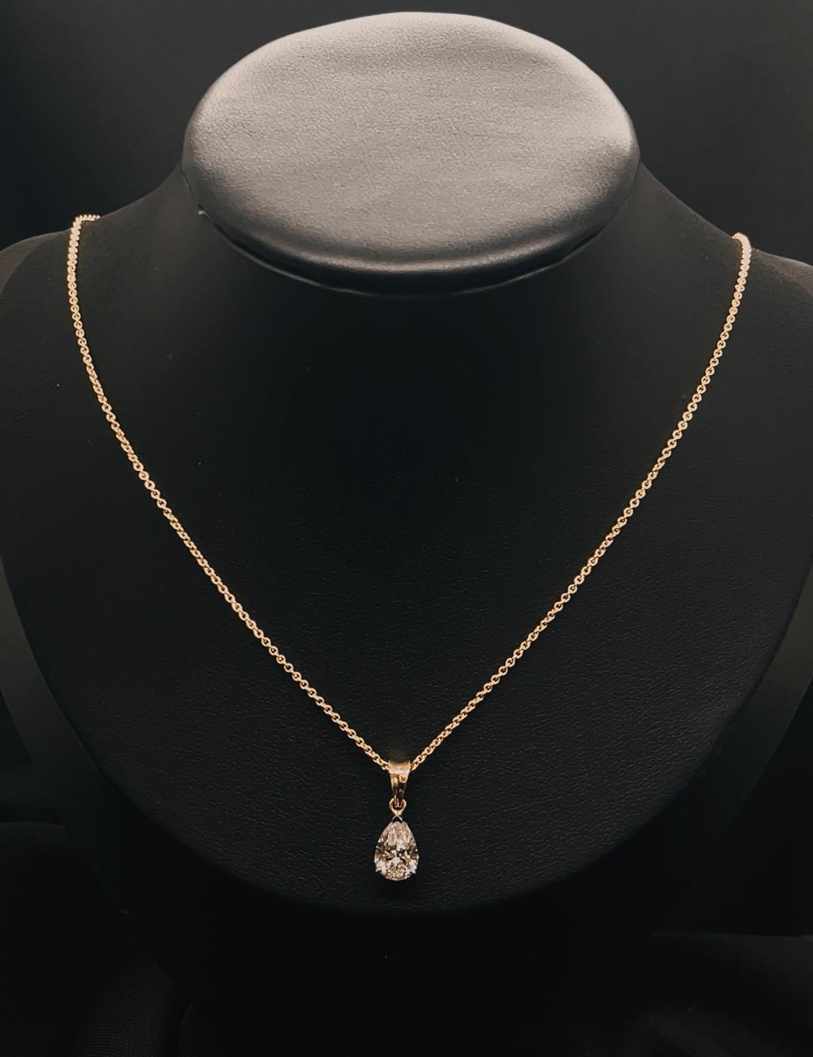 14K Gold Lab Grown Diamond Pendant 1 Carat