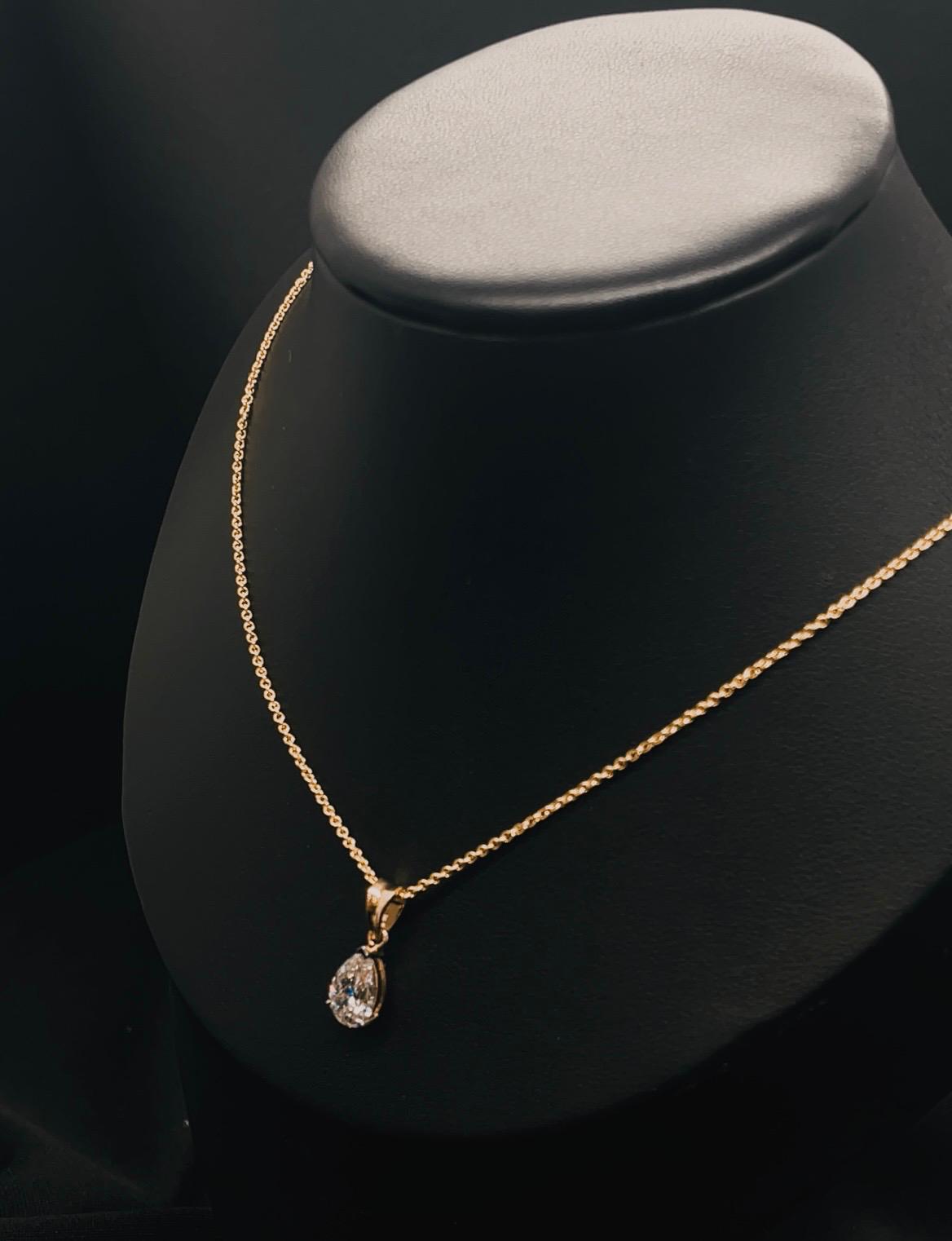 14K Gold Lab Grown Diamond Pendant 1 Carat