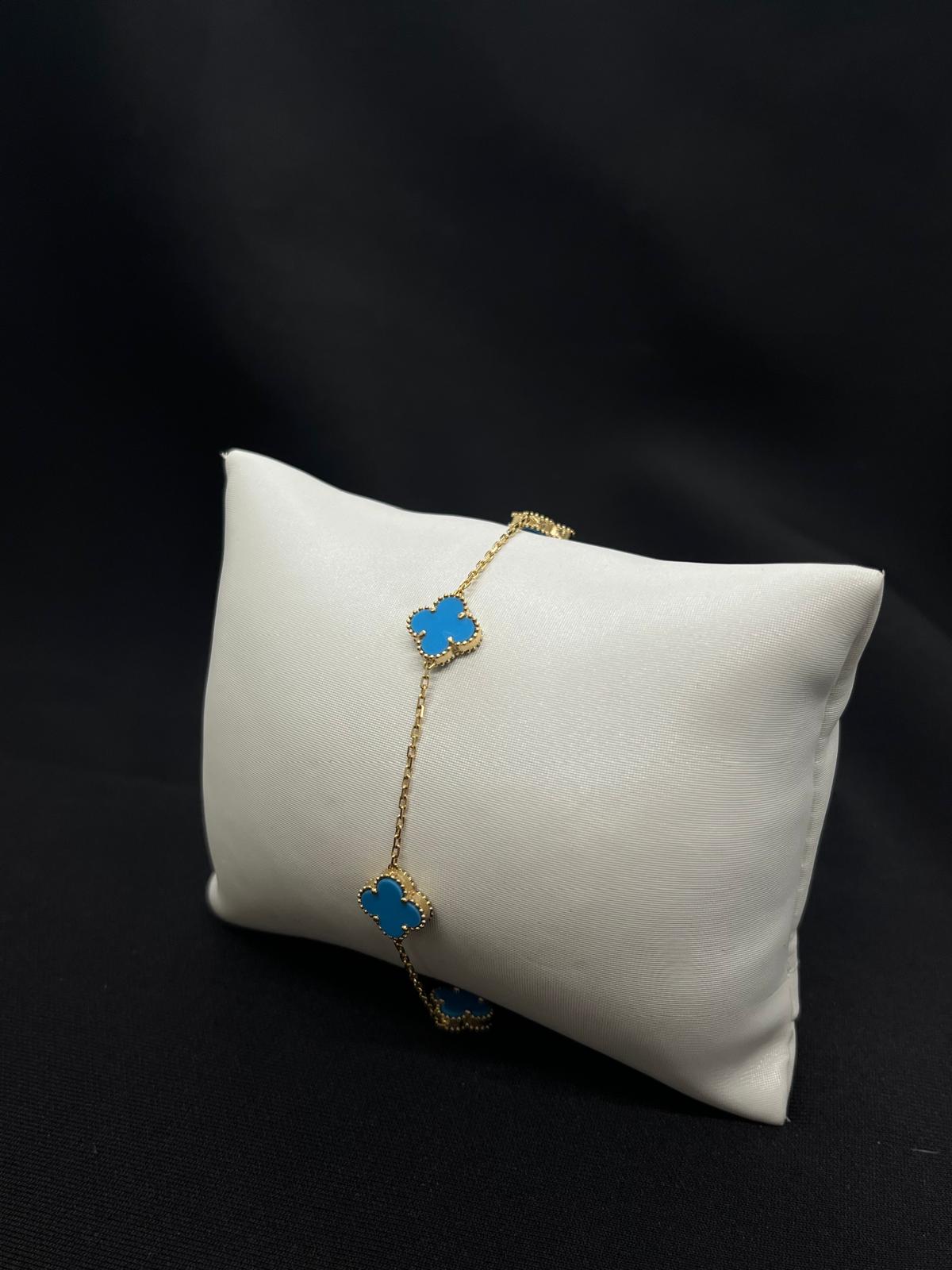 18kt Y/gold Van cleef Blue stone bracelet