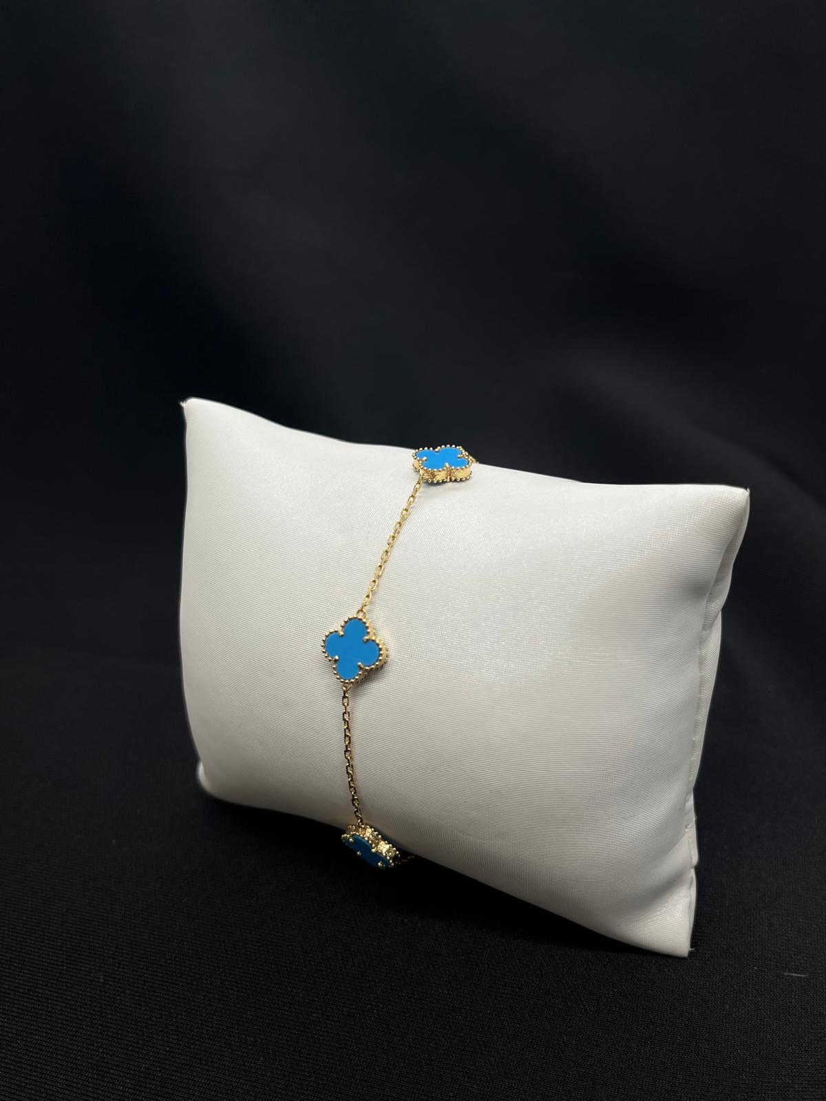 18kt Y/gold Van cleef Blue stone bracelet