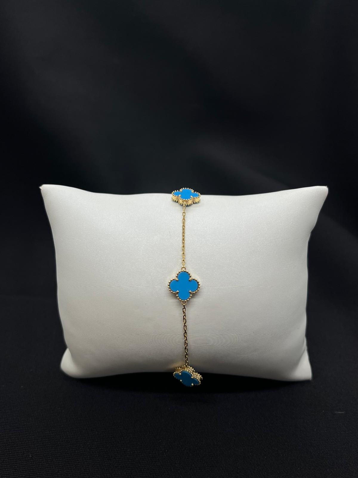 18kt Y/gold Van cleef Blue stone bracelet