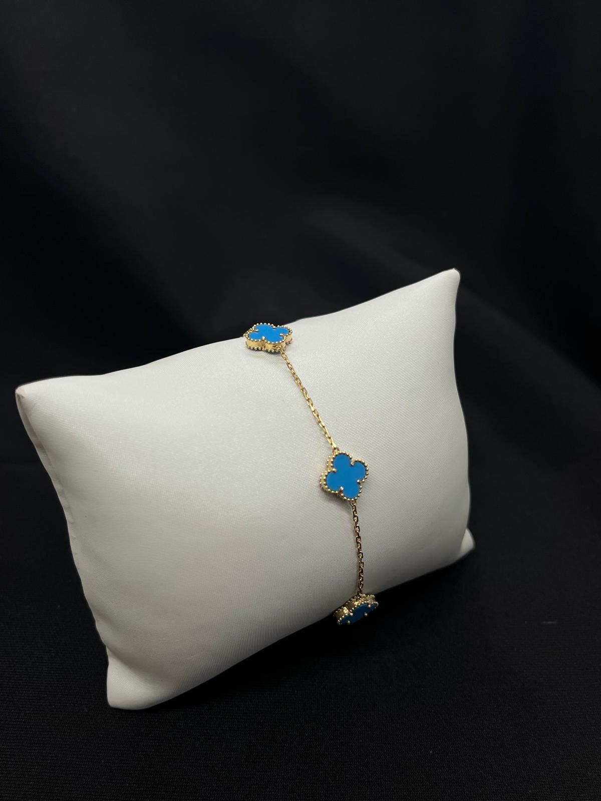 18kt Y/gold Van cleef Blue stone bracelet