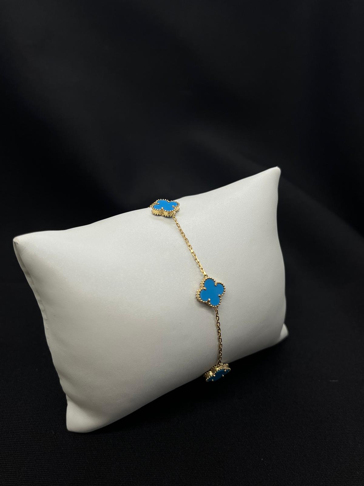 18kt Y/gold Van cleef Blue stone bracelet