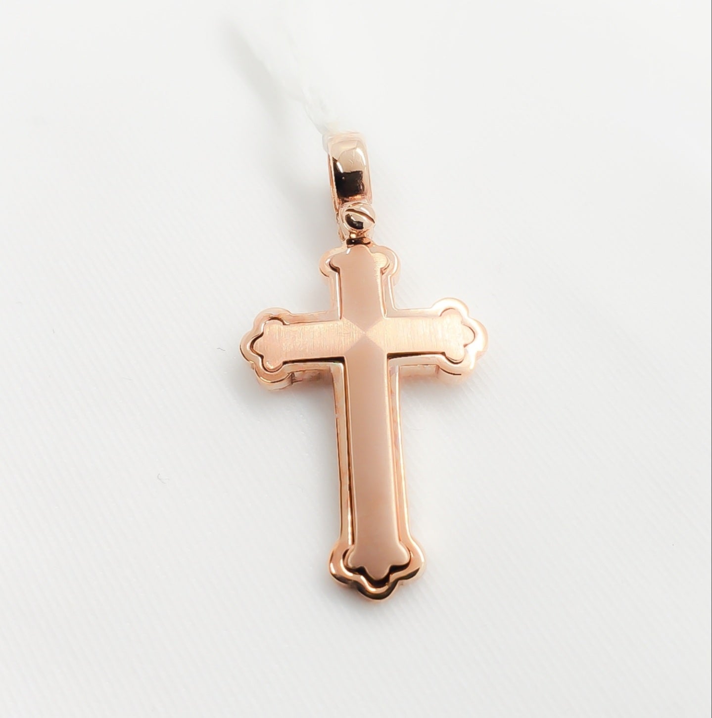 18kt. Rose Gold Matt/High Polish Border Cross